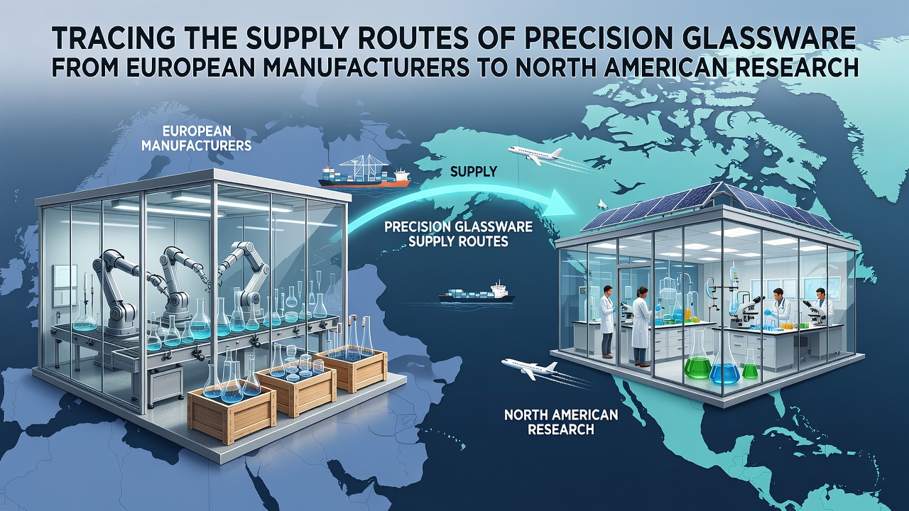 Container handling operations at a major European port used for laboratory glassware exports